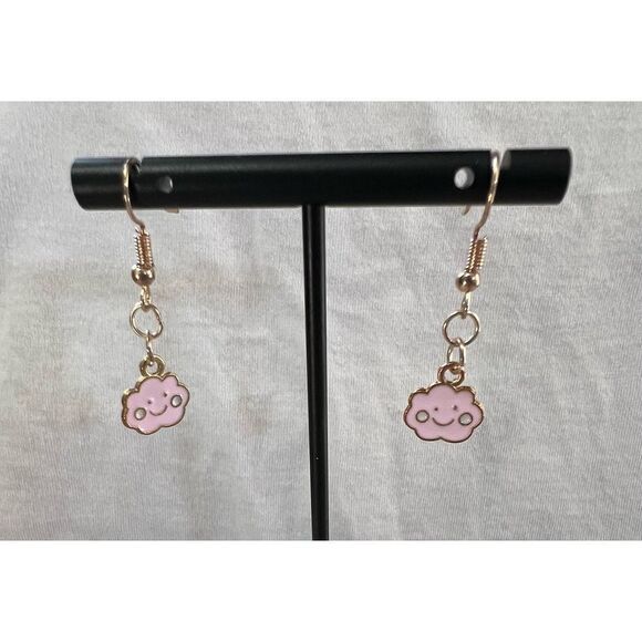 Bundle Of Thee Handmade Smiley Face Cloud Dangly Earrings - Picture 2 of 4